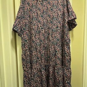 SHEIN Curve Pink and Blue Leopard Print Top